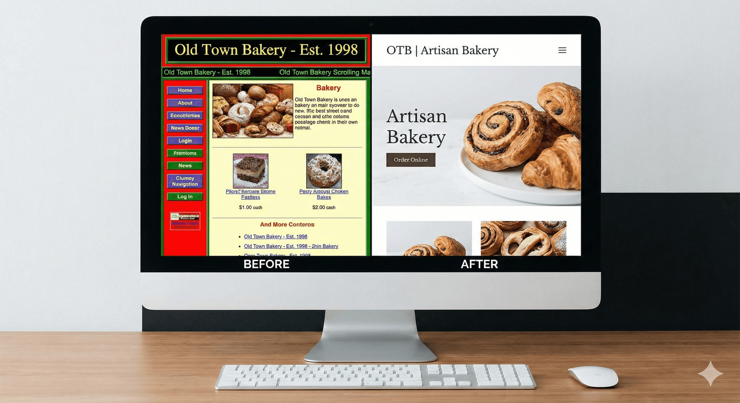 Modern redesigned website interface mockup