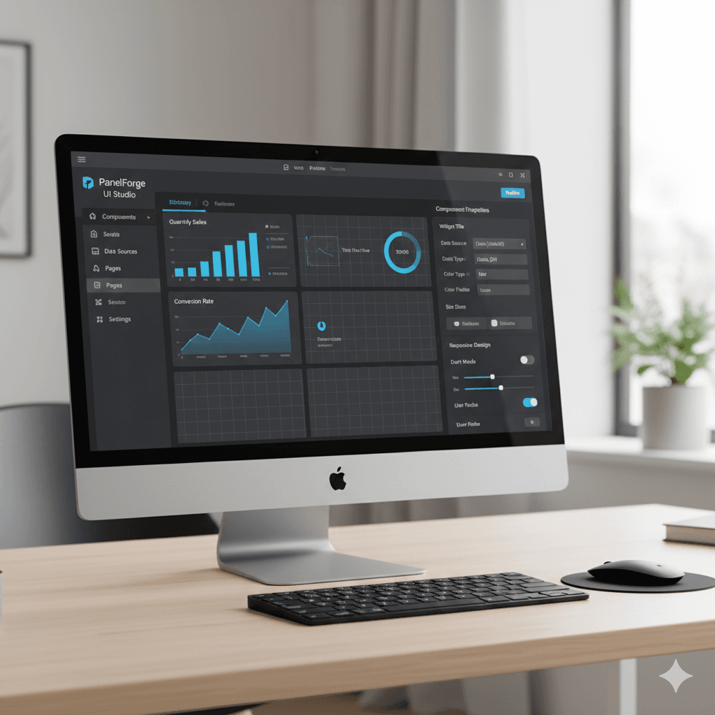 Custom dashboard/UI builder screen.