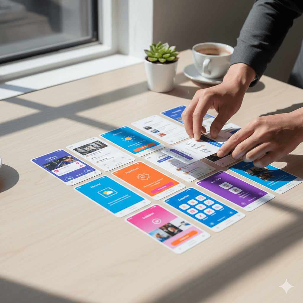 Designer creating wireframes